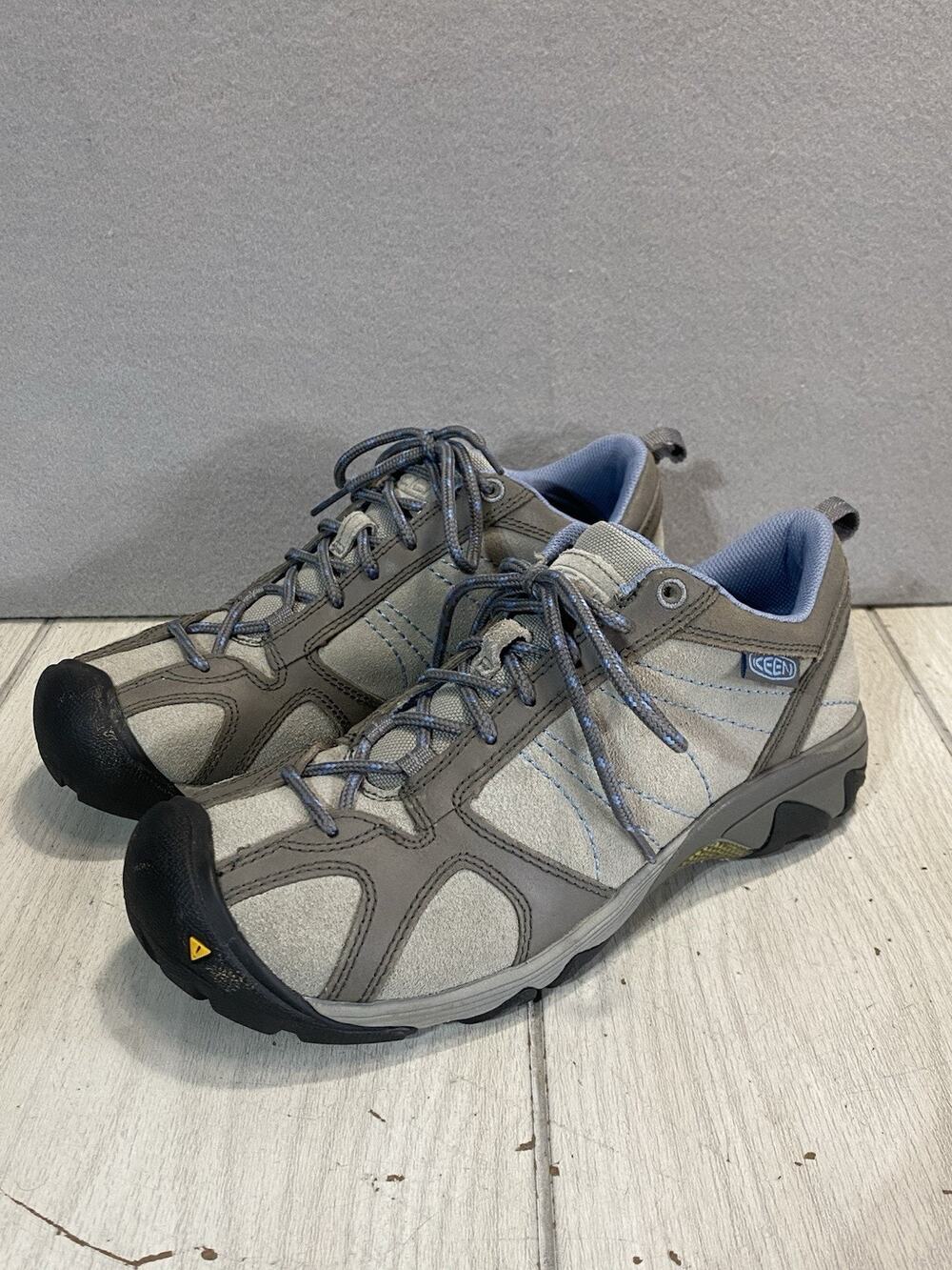 Keen Women's Hiking Walking Trail Shoes KeenDry Waterproof 9.5 Grey Blue
